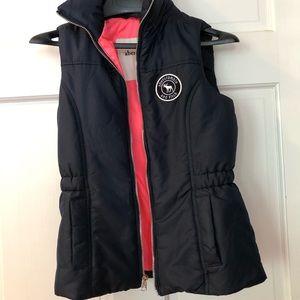 Girls Light Weight Navy Blue Vest w/Pink inside